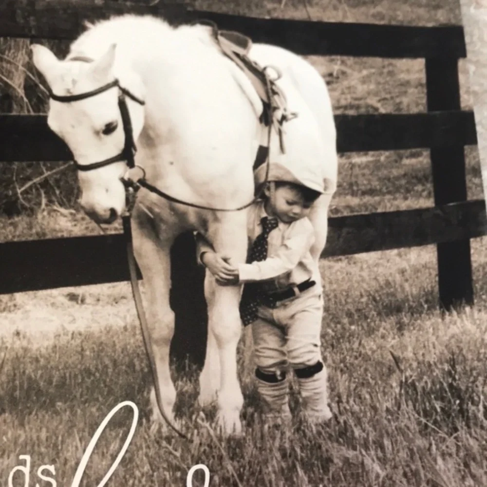 WALL DECOR FRIENDS LOVE HORSE AND BOY canvas wood NEW